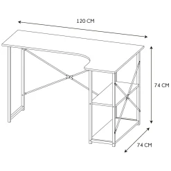 La Chaise Longue Mobilier-BUREAU D ANGLE JOB BLANC
