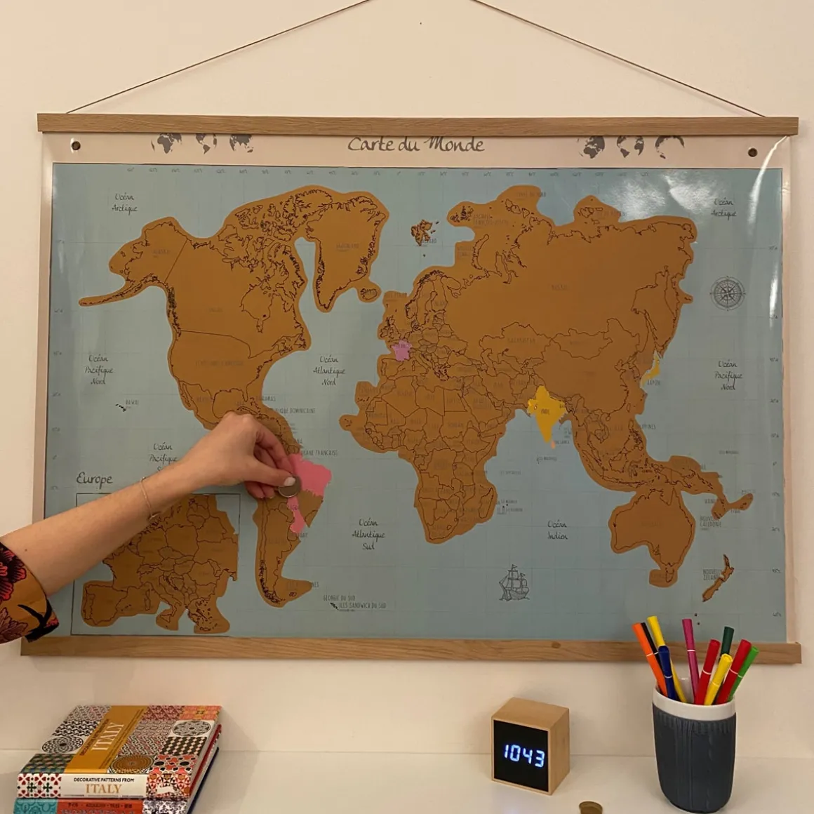 La Chaise Longue Loisirs & Entretien-CARTE DU MONDE A GRATTER
