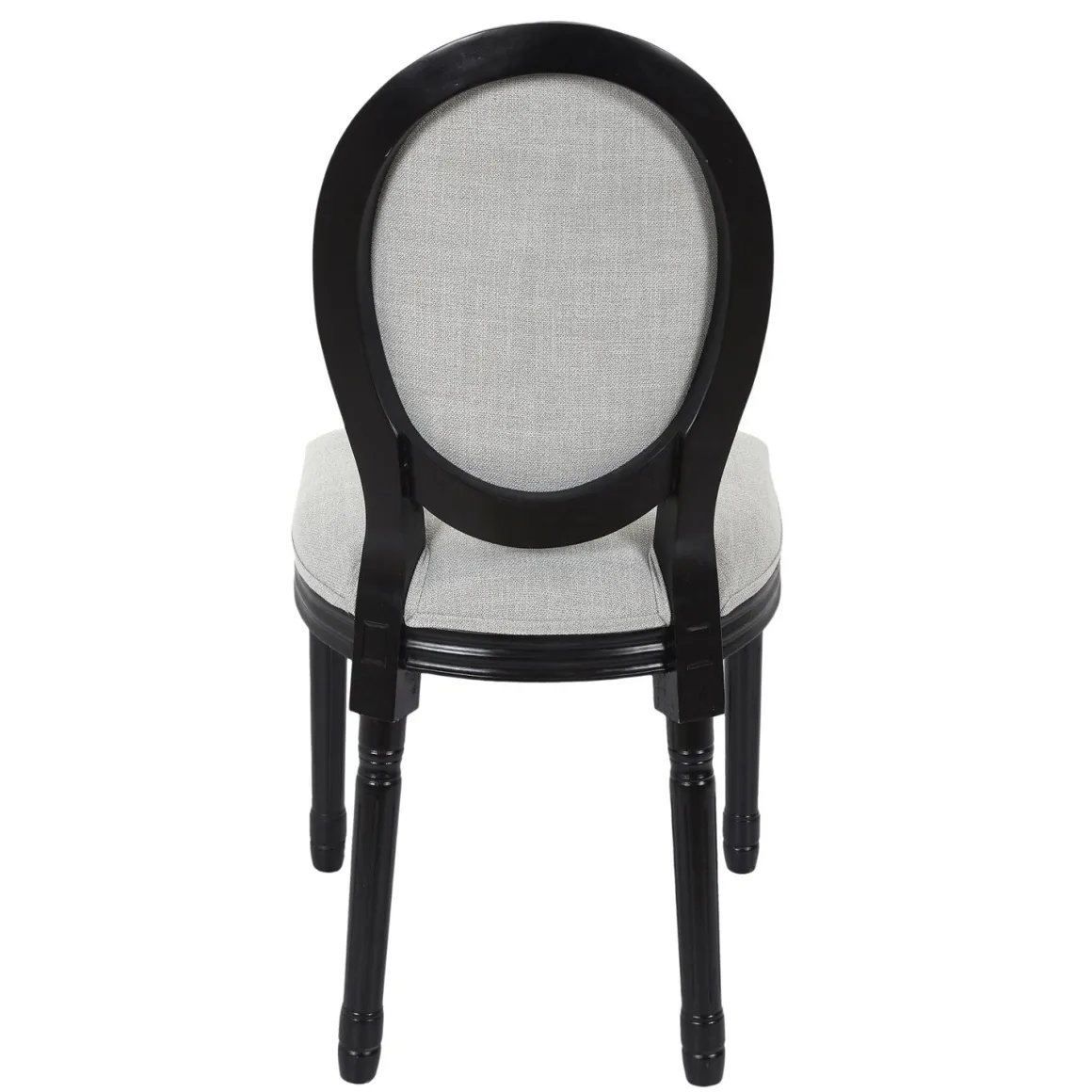 La Chaise Longue Mobilier-CHAISE ELEONOR NOIR TISSU GRIS - Lot de 2