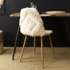 La Chaise Longue Mobilier-CHAISE FARO PIEDS METAL IMITATION BOIS - Lot de 4