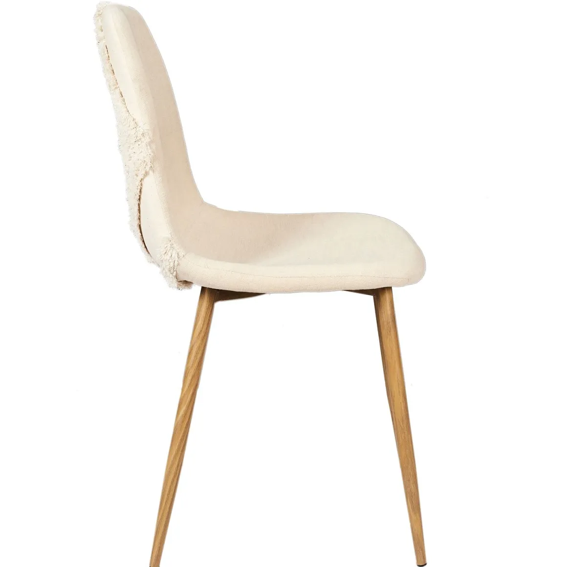 La Chaise Longue Mobilier-CHAISE FARO PIEDS METAL IMITATION BOIS - Lot de 4