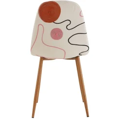 La Chaise Longue Mobilier-CHAISE POESIE PIEDS METAL IMITATION BOIS - Lot de 4