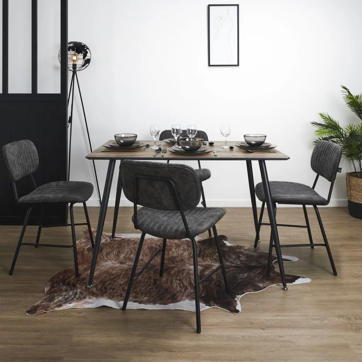 La Chaise Longue Mobilier-CHAISE TAYLOR GRIS - Lot de 2