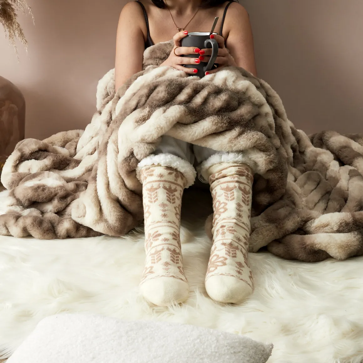La Chaise Longue Cocoon-CHAUSSETTES JACQUARD HYGGE