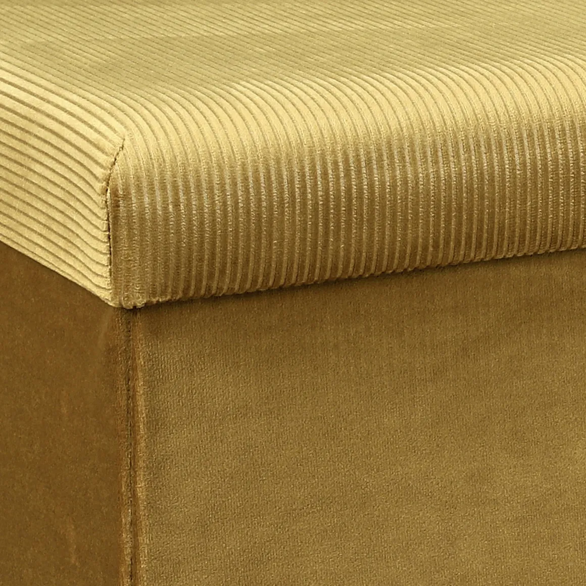 La Chaise Longue Mobilier-COFFRE BANC PLIABLE VELOURS COTELE GIULIA JAUNE