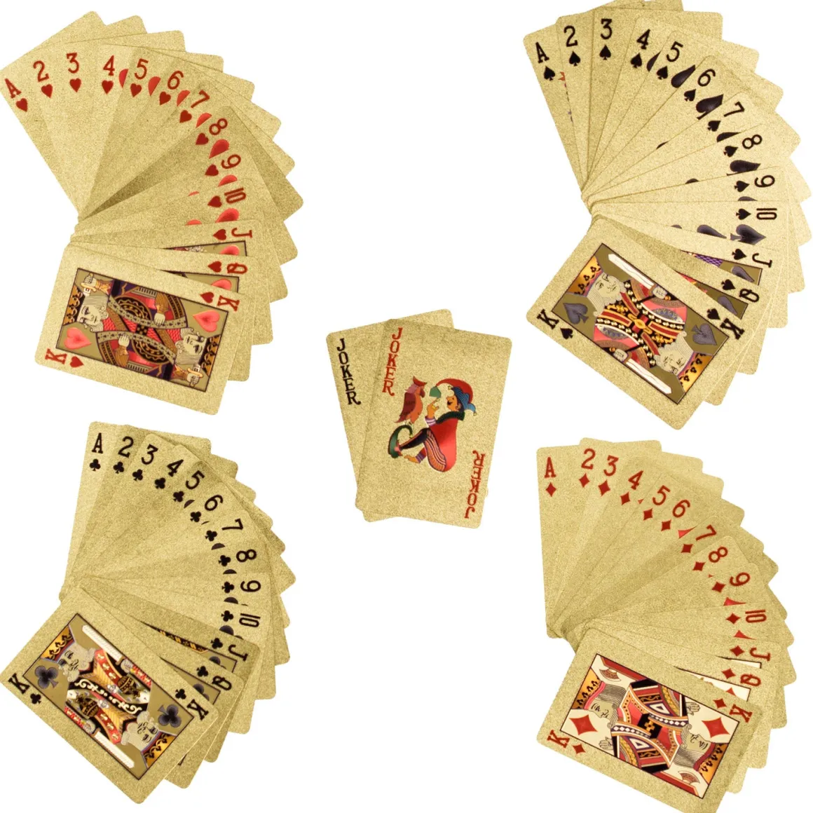 La Chaise Longue Jeux-COFFRET DE 2 JEUX DE CARTES DOREES