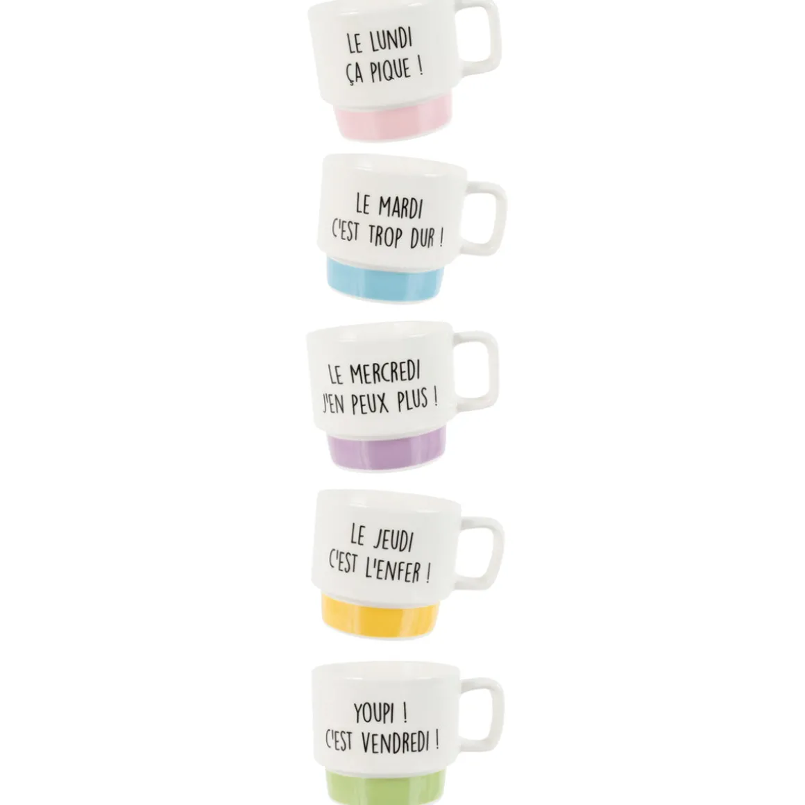 La Chaise Longue Thé & Café-COFFRET DE 5 TASSES À CAFÉ SEMAINE
