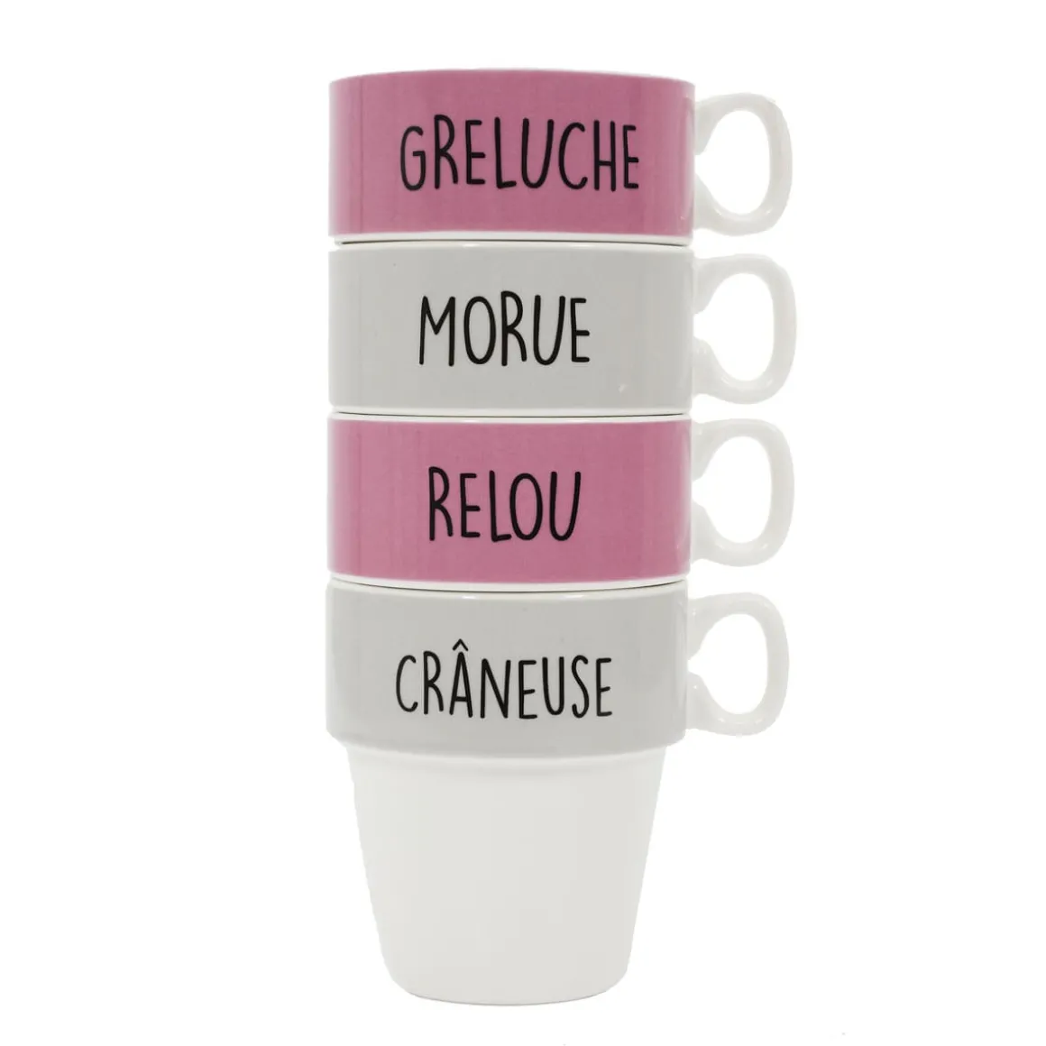 La Chaise Longue Thé & Café-COFFRET DE 4 TASSES A CAFE GRELUCHE MORUE