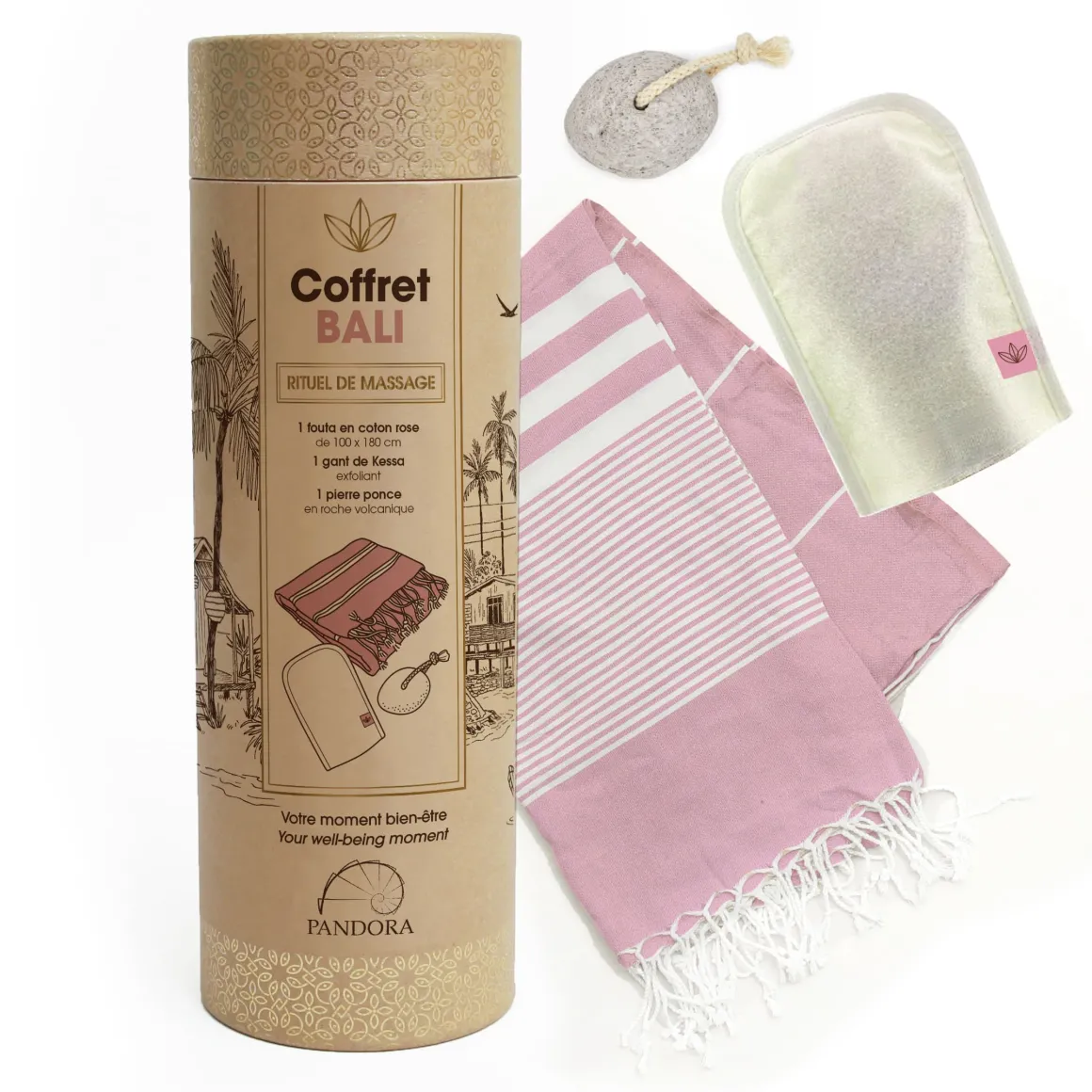La Chaise Longue Beauté & Soin-COFFRET FOUTA BALI ROSE