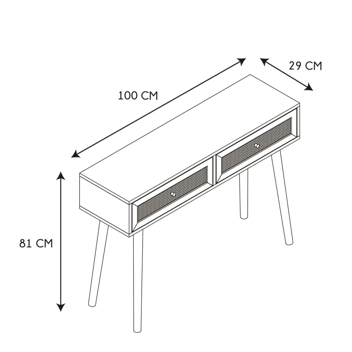 La Chaise Longue Mobilier-CONSOLE BALI 2 TIROIRS