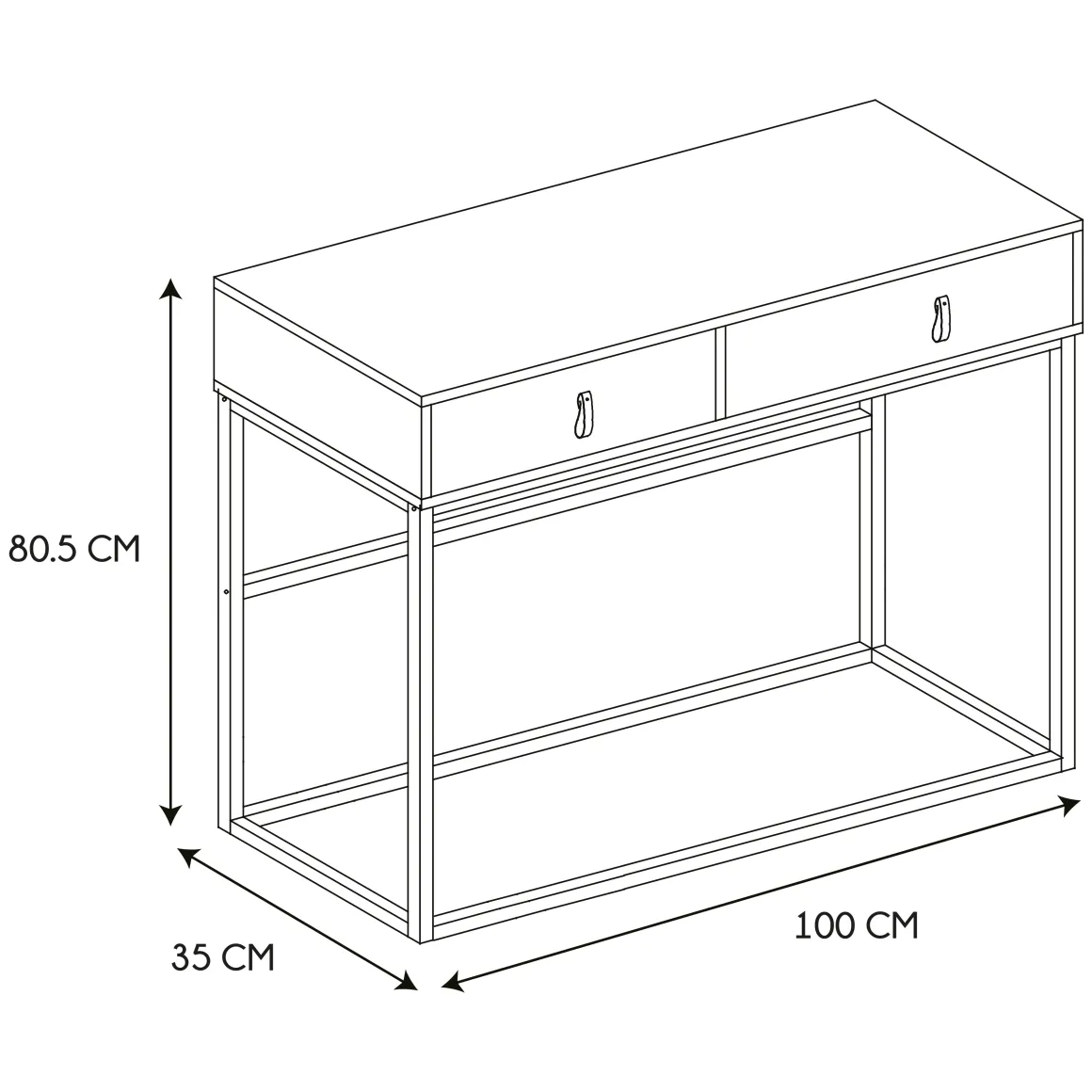 La Chaise Longue Mobilier-CONSOLE BOIS ET METAL ABBOTT