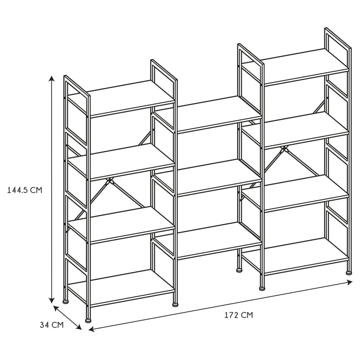 La Chaise Longue Mobilier-ETAGERE INDUS BOIS ET METAL