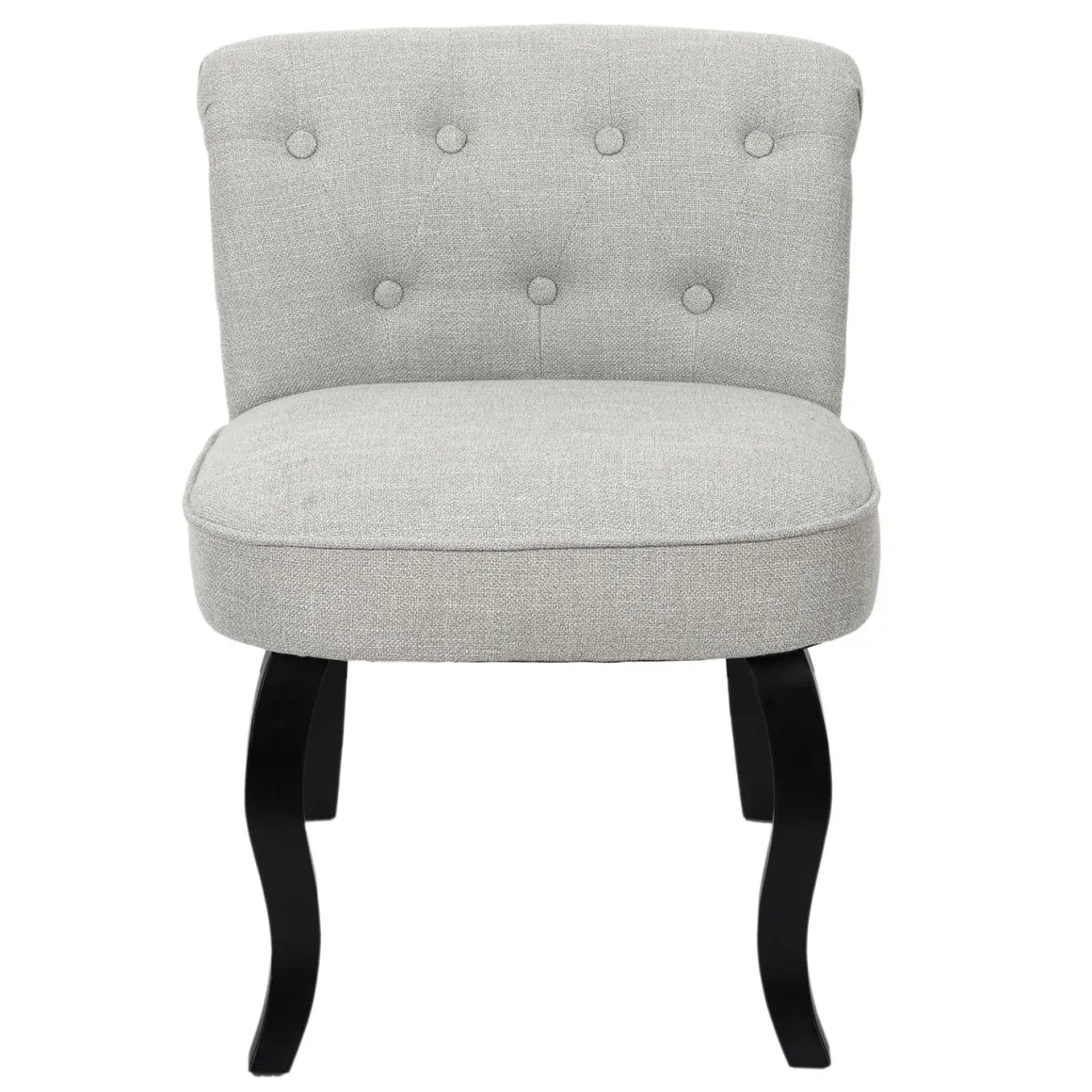 La Chaise Longue Mobilier-FAUTEUIL ELEONOR NOIR TISSU GRIS