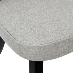 La Chaise Longue Mobilier-FAUTEUIL ELEONOR NOIR TISSU GRIS
