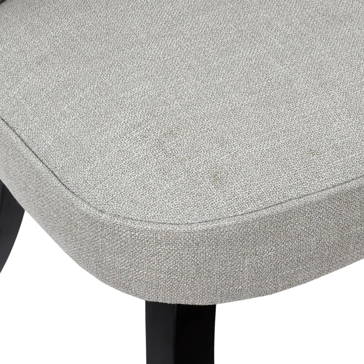 La Chaise Longue Mobilier-FAUTEUIL ELEONOR NOIR TISSU GRIS