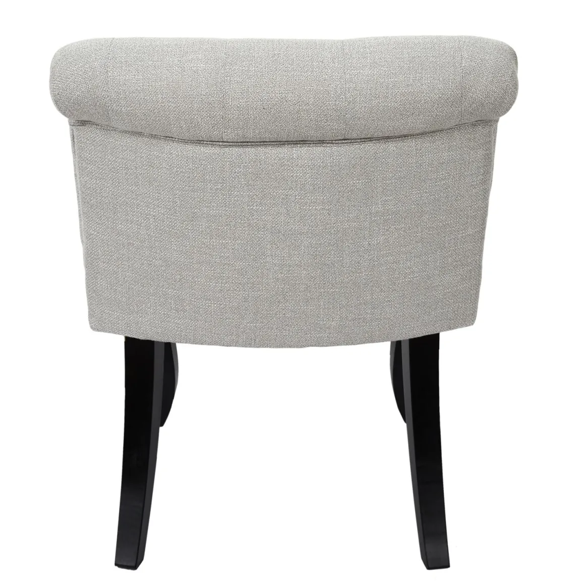 La Chaise Longue Mobilier-FAUTEUIL ELEONOR NOIR TISSU GRIS