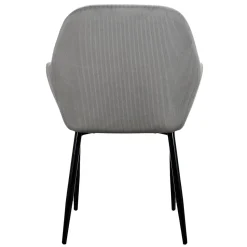 La Chaise Longue Mobilier-FAUTEUIL GIULIA GRIS FONCE VELOURS COTELE - Lot de 2