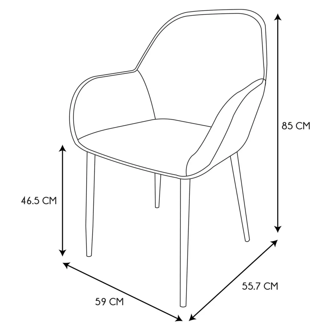 La Chaise Longue Mobilier-FAUTEUIL GIULIA NOIR VELOURS COTELE - Lot de 2