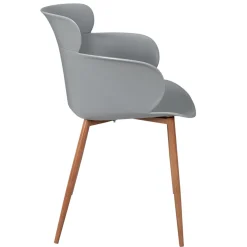 La Chaise Longue Mobilier-FAUTEUIL LORENS GRIS - Lot de 2