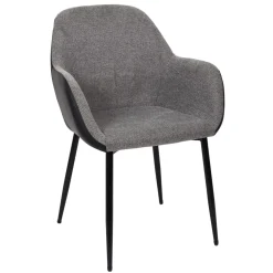 La Chaise Longue Mobilier-FAUTEUIL MEMPHIS GRIS ET NOIR - Lot de 2