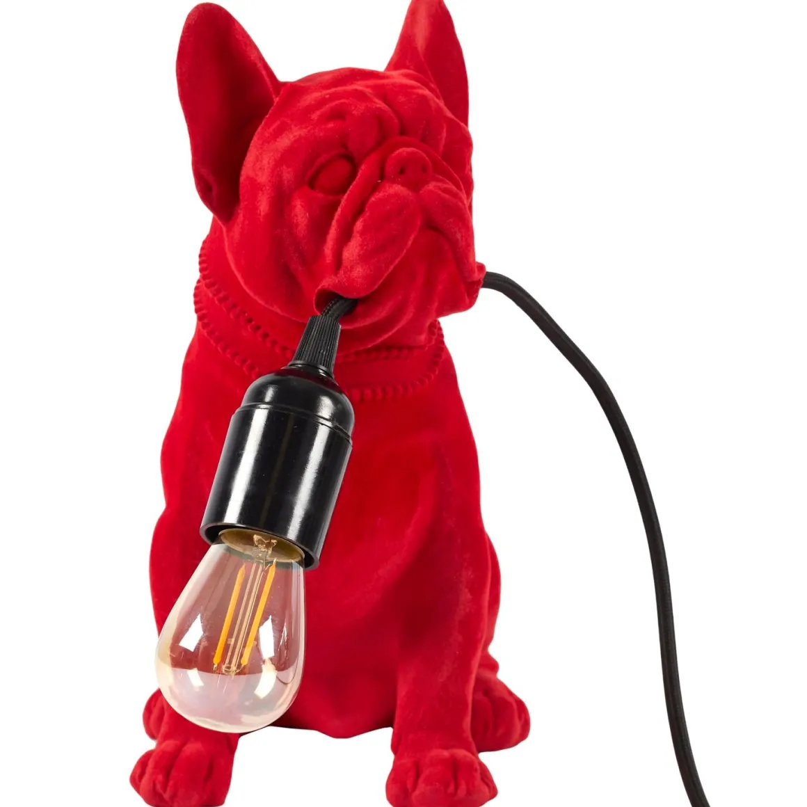 La Chaise Longue Déco-LAMPE BOULEDOGUE RED VELVET