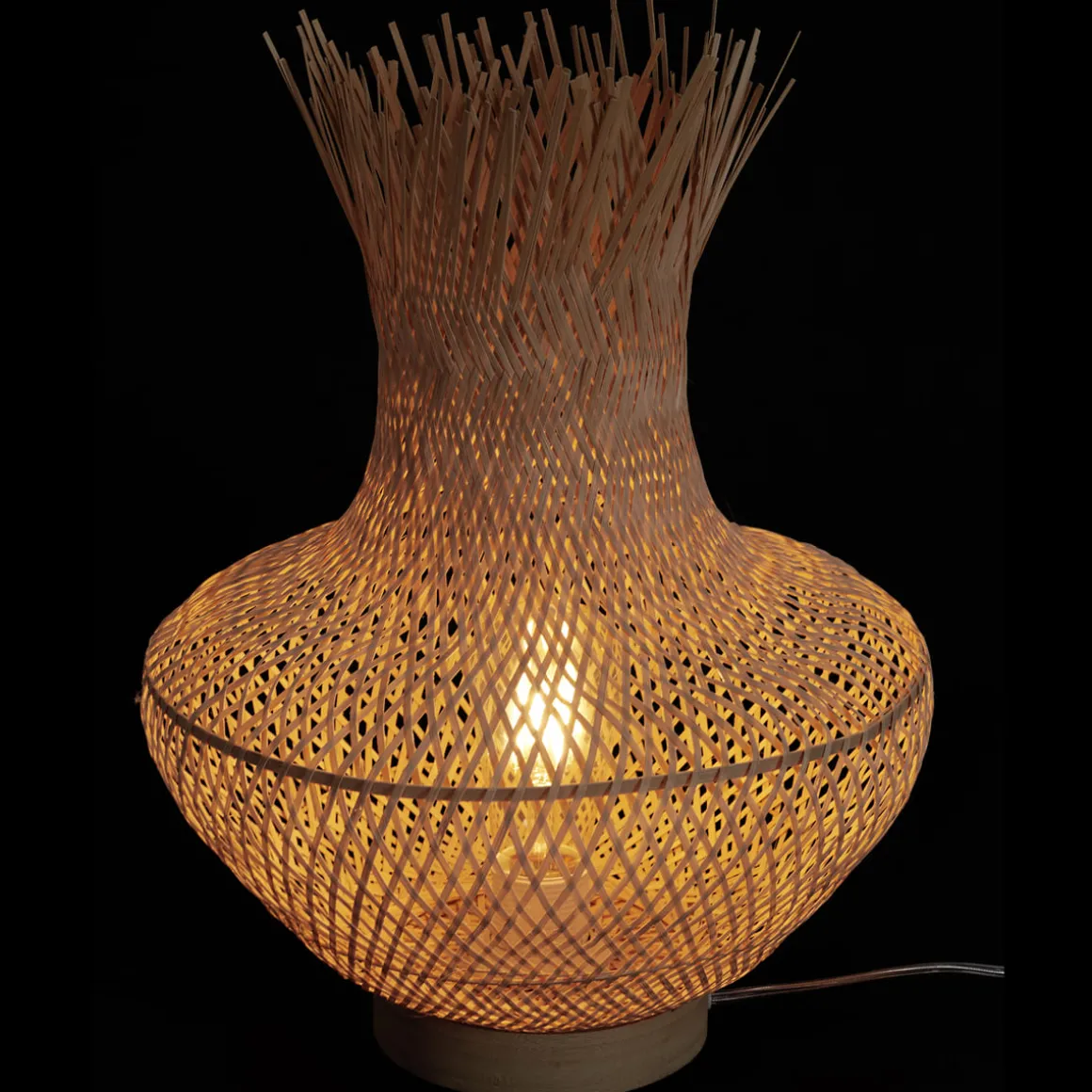 La Chaise Longue Luminaire-LAMPE VASE ROTIN