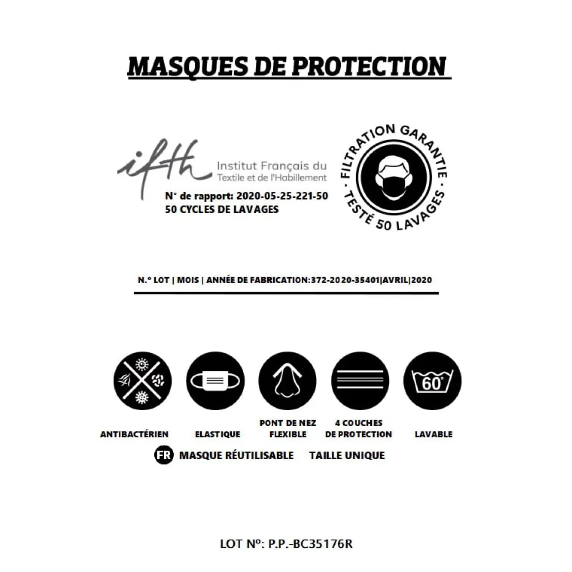 La Chaise Longue Accessoires-MASQUE EN TISSU BISOU