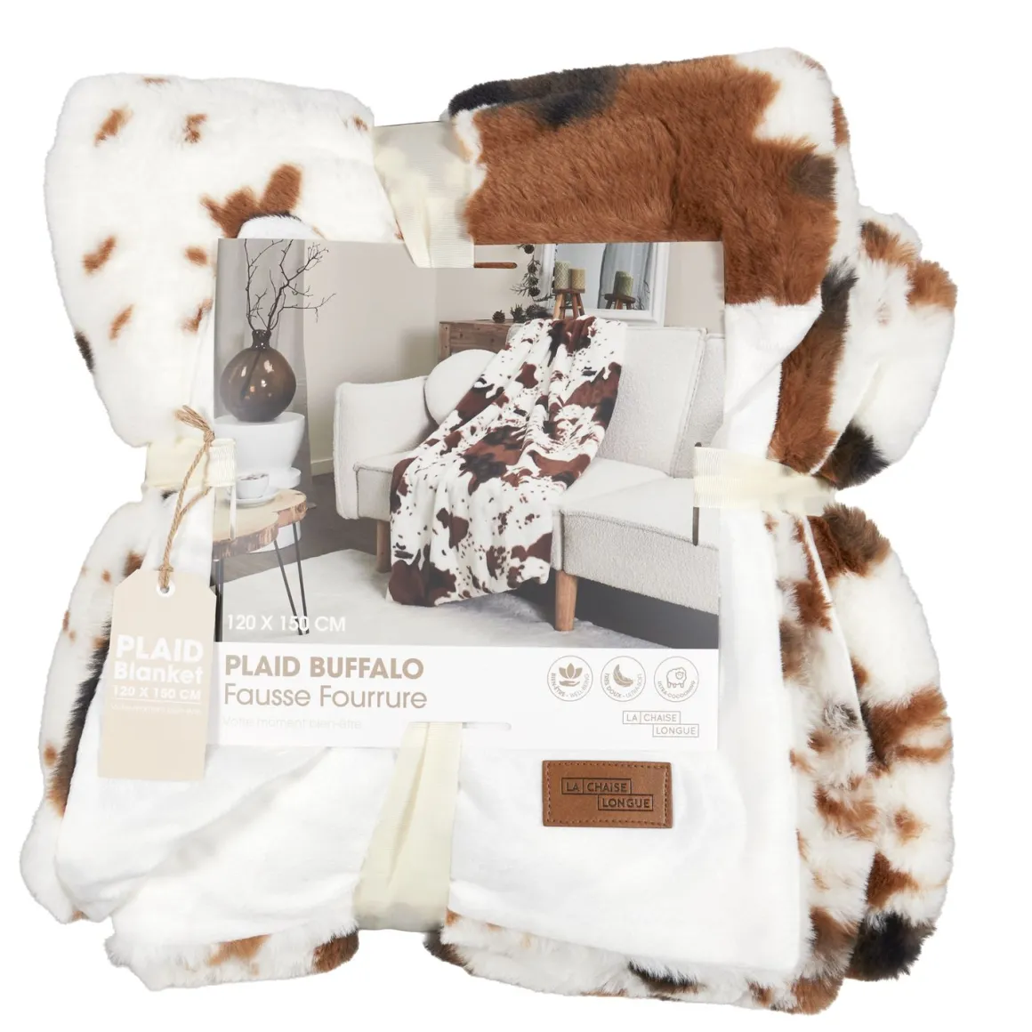 La Chaise Longue Cocoon-PLAID BUFFALO FAUSSE FOURRURE