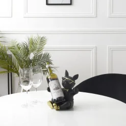 La Chaise Longue Déco-PORTE-BOUTEILLE BOULEDOGUE NOIR