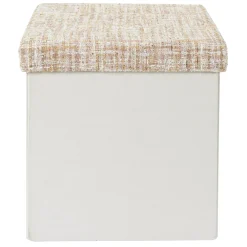 La Chaise Longue Déco-POUF PLIABLE TWEED BEIGE