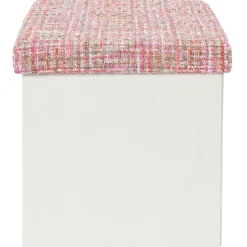La Chaise Longue Déco-POUF PLIABLE TWEED ROSE