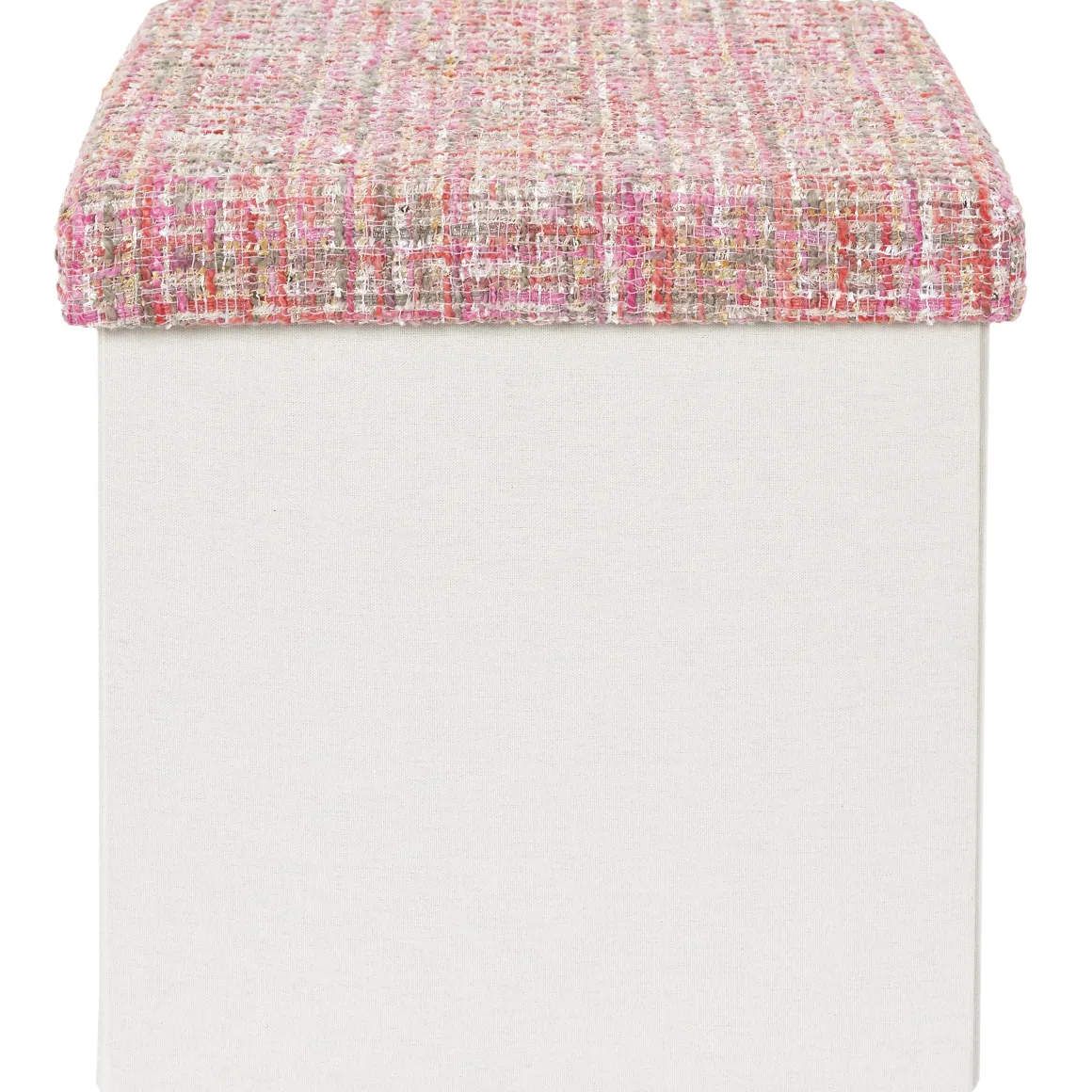 La Chaise Longue Déco-POUF PLIABLE TWEED ROSE