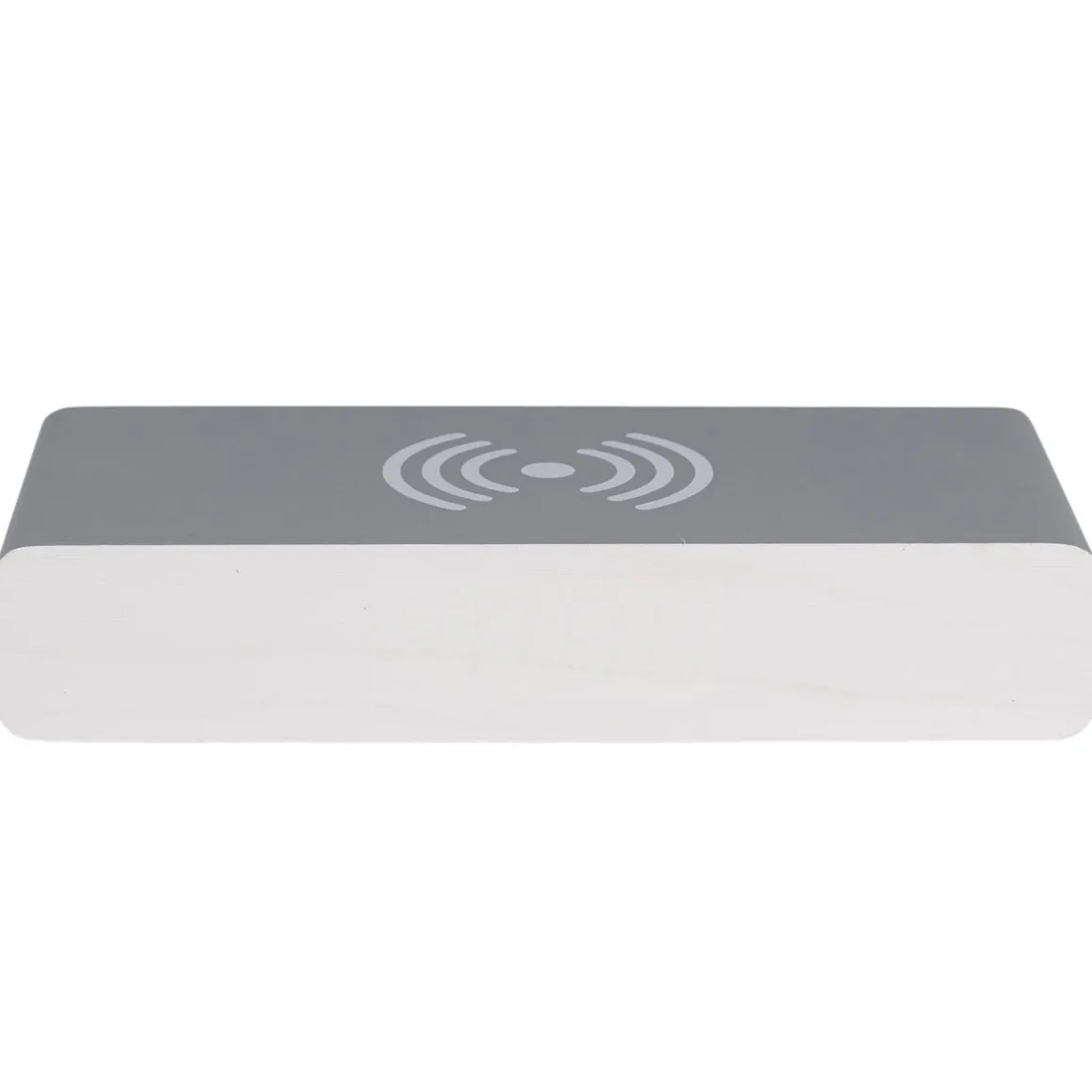 La Chaise Longue Horloge & Réveil-REVEIL CHARGEUR BOIS GRIS