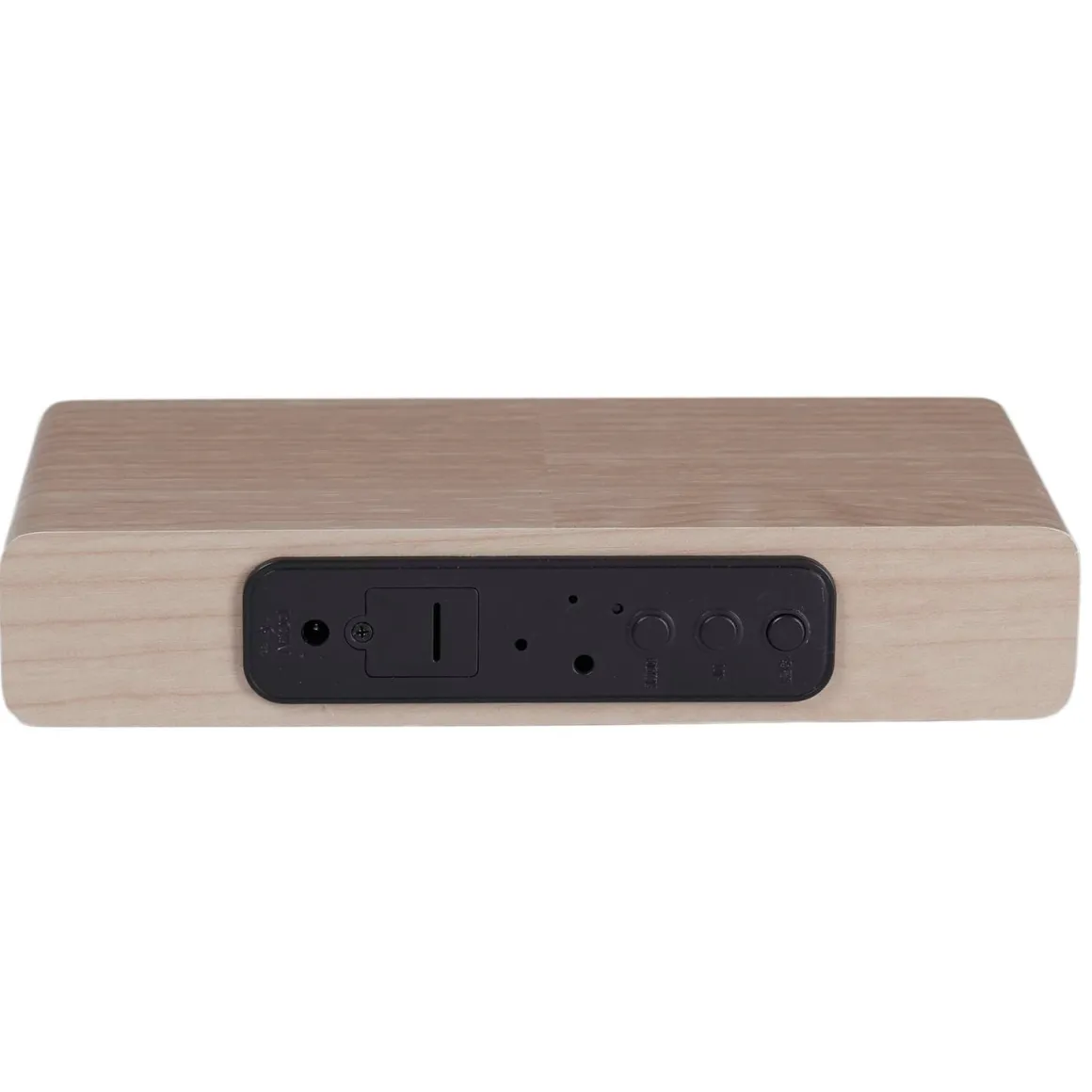 La Chaise Longue Horloge & Réveil-REVEIL CHARGEUR BOIS NATUREL