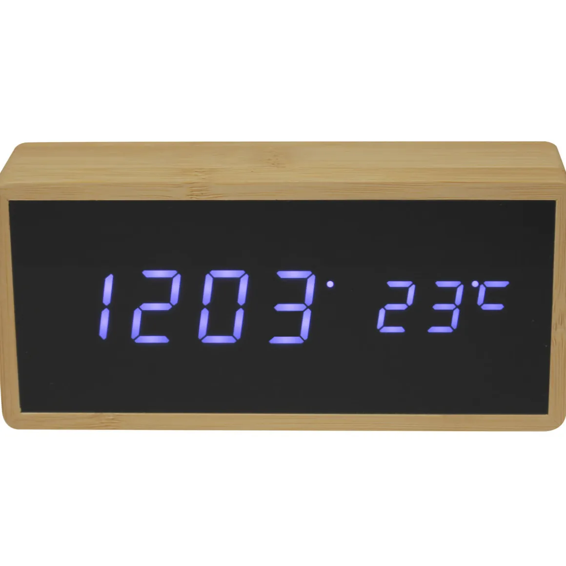 La Chaise Longue Horloge & Réveil-REVEIL LED GM FIBRE BOIS NATUREL