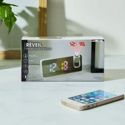 La Chaise Longue Horloge & Réveil-REVEIL PROJECTEUR MIROIR RAINBOW