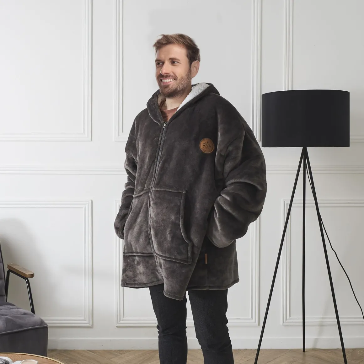La Chaise Longue Cocoon-SWEAT PLAID CAPITAINE FLEMME