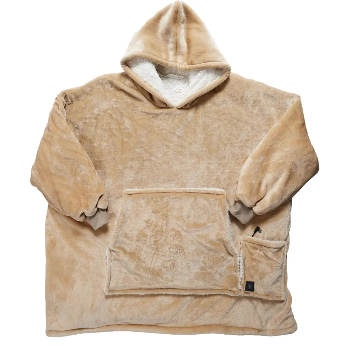 La Chaise Longue Cocoon-SWEAT PLAID CHAUFFANT CAMEL
