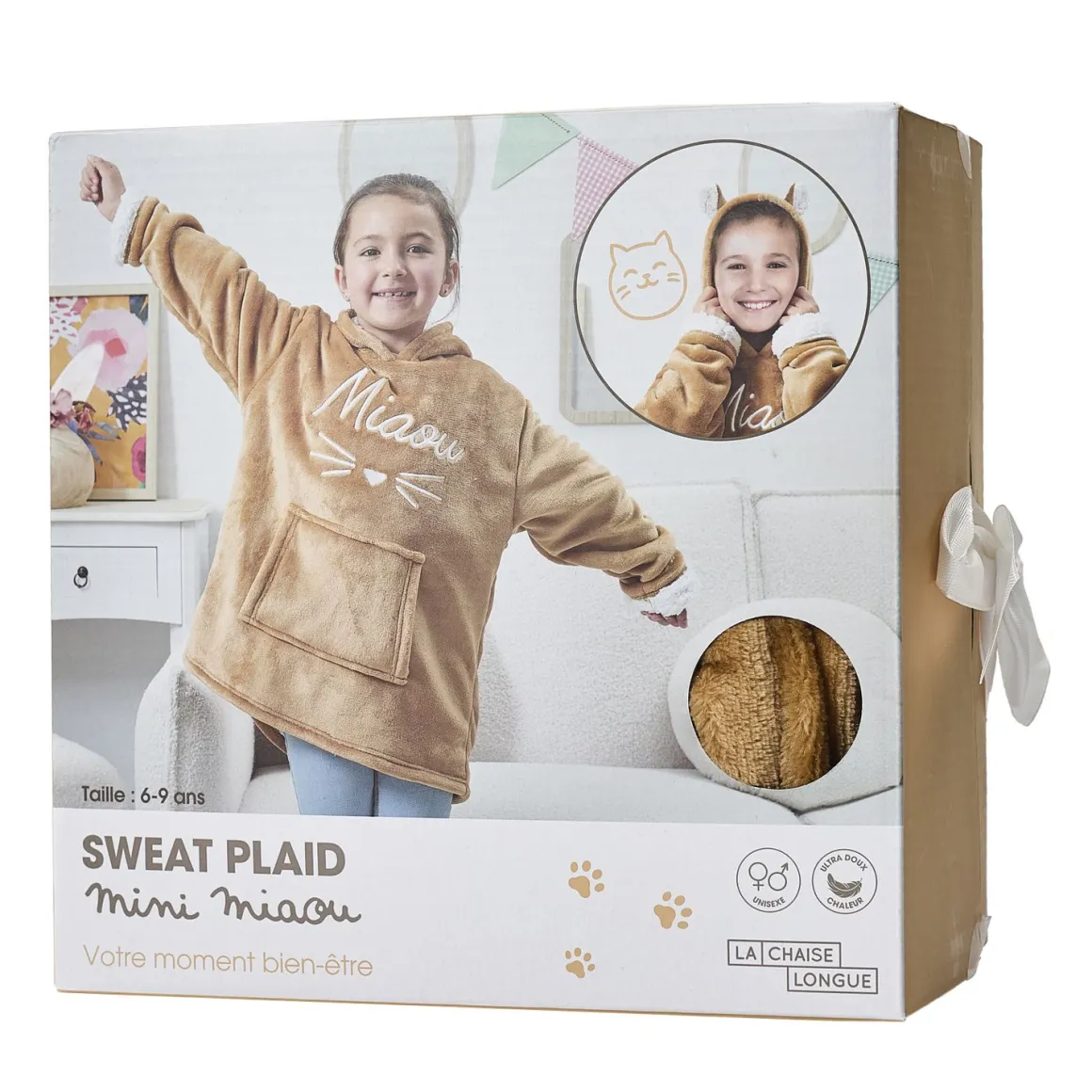La Chaise Longue Cocoon-SWEAT PLAID ENFANT CHAT