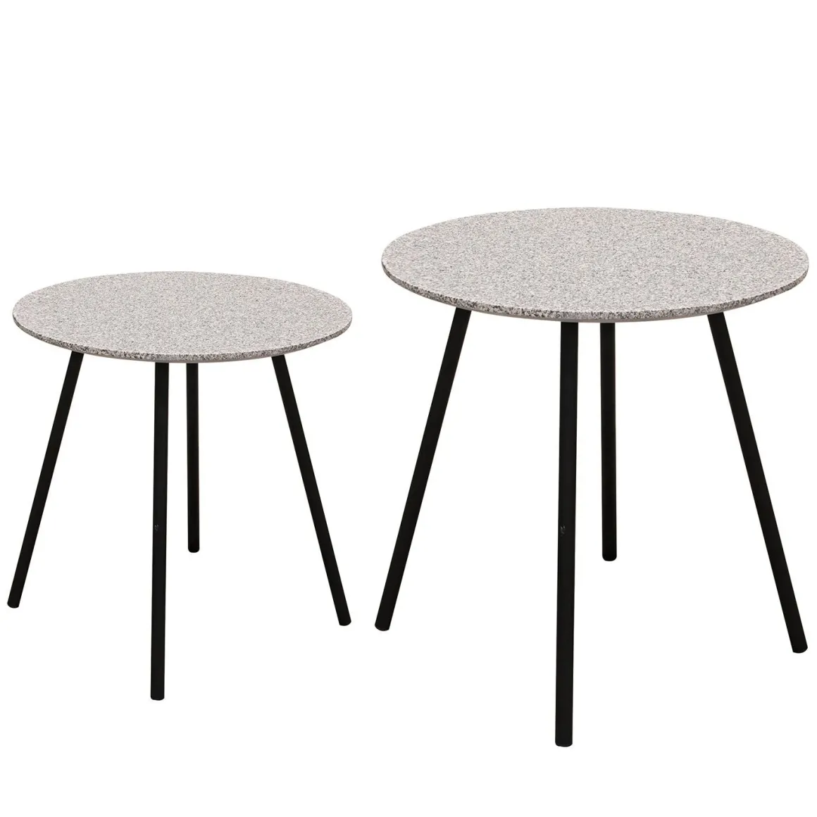 La Chaise Longue Mobilier-TABLE EFFET GRANIT GRIS X2 PLUTON