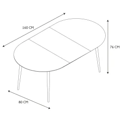 La Chaise Longue Mobilier-TABLE EXTENSIBLE 4 A 6 PERSONNES