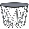 La Chaise Longue Mobilier-TABLE FILAIRE METAL GRIS DIAMETRE 50CM