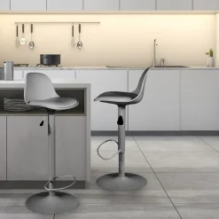 La Chaise Longue Mobilier-TABOURET DE BAR ISAK GRIS - Lot de 2