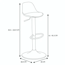 La Chaise Longue Mobilier-TABOURET DE BAR ISAK GRIS - Lot de 2
