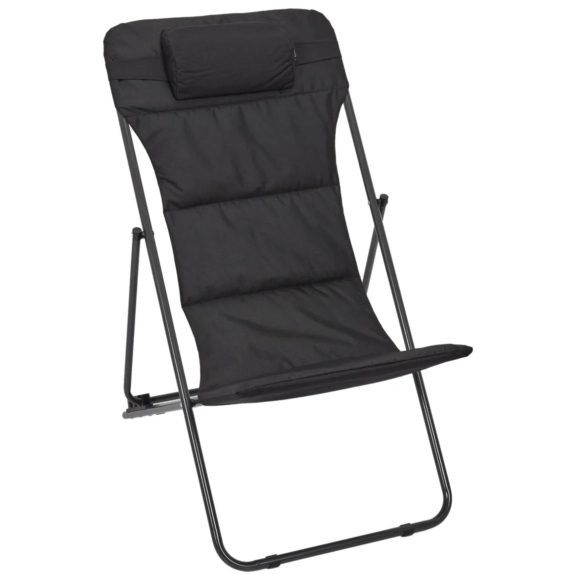 La Chaise Longue Mobilier-TRANSAT PLIANT CORFOU NOIR