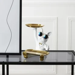 La Chaise Longue Déco-VIDE POCHES BOULEDOGUE 2 PLATEAUX BLANC