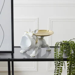 La Chaise Longue Déco-VIDE POCHES BOULEDOGUE MOLOSSE BLANC