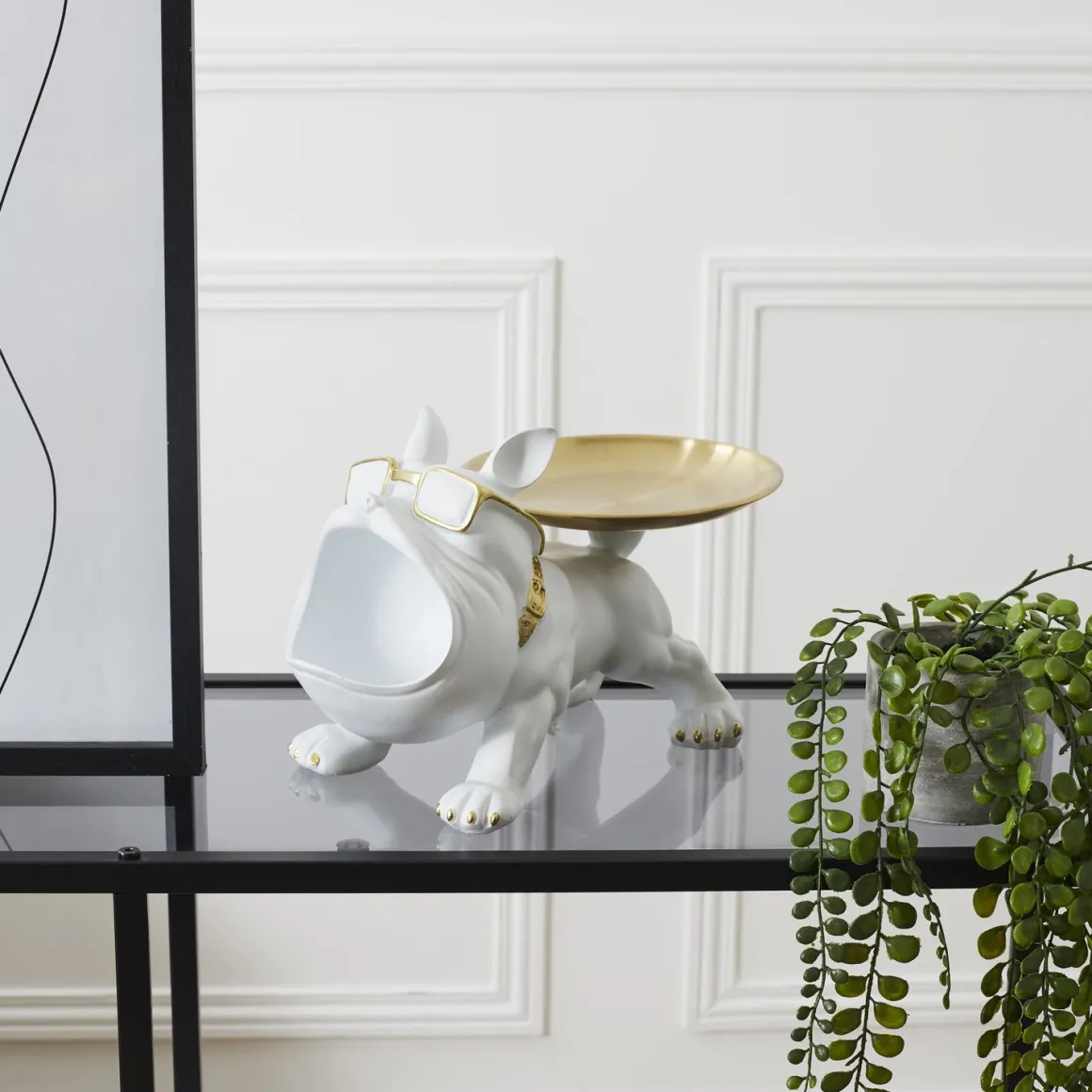 La Chaise Longue Déco-VIDE POCHES BOULEDOGUE MOLOSSE BLANC