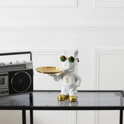 La Chaise Longue Déco-VIDE POCHES BOULEDOGUE RAPPER BLANC
